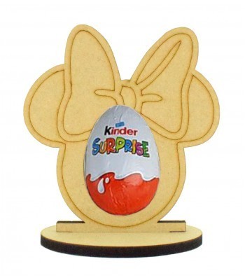 6mm Mouse Head with Bow Kinder Egg Holder on a Oval Stand